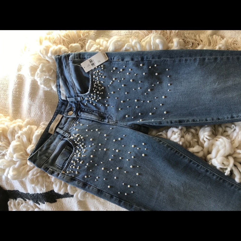 Anthropologie beaded jeans